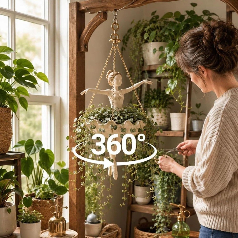 Plant Parent - Maceta Colgante de Resina con Figura
