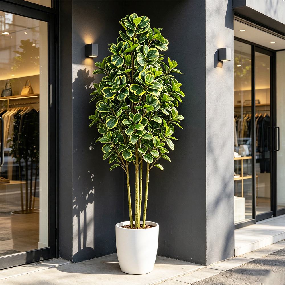 Rubber Plant Ficus - Árbol de Ficus Artificial de 76cm/115cm,