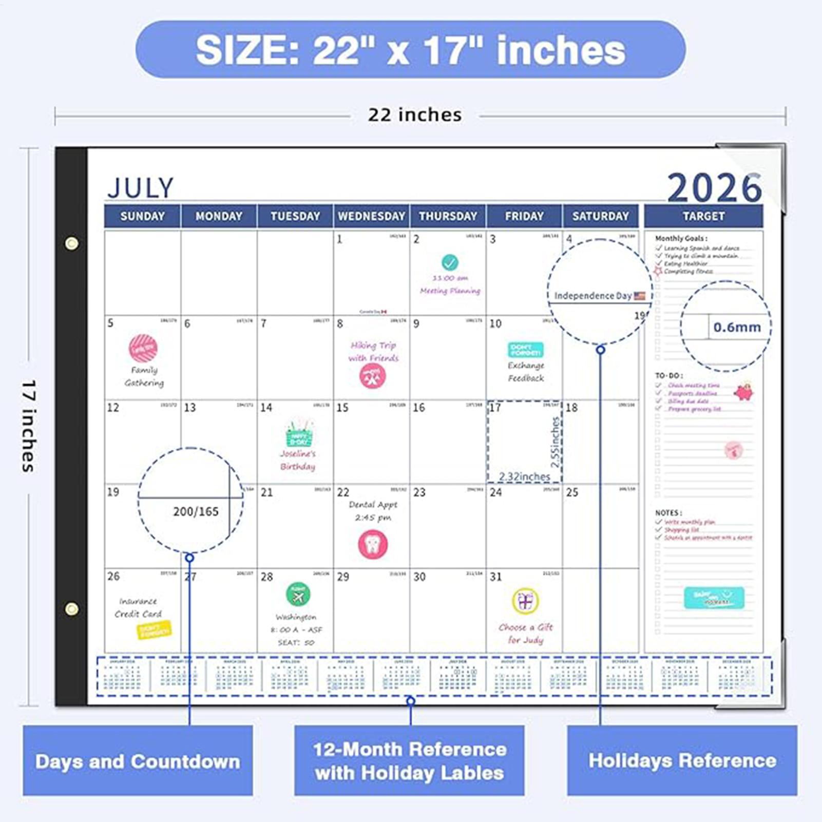 Calendario grande 2026-2027, a - Planned Parenthood reseña y precio